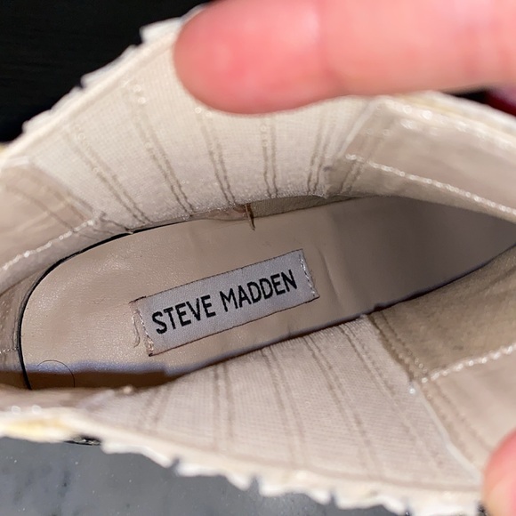 EUC Steve Madden “Jain” Booties Faux Leather Snake Pull On Block Heel Sz 6.5 - Picture 7 of 16